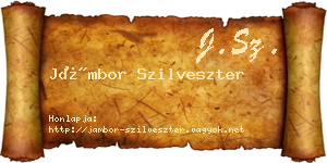 Jámbor Szilveszter névjegykártya