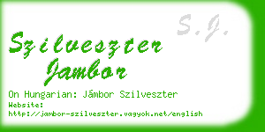 szilveszter jambor business card